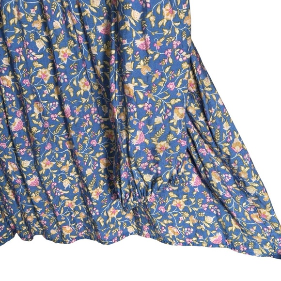 Wonderly Floral Blouse XL Pullover 3/4 Sleeve Smocked Cottagecore Peasant - Picture 9 of 16